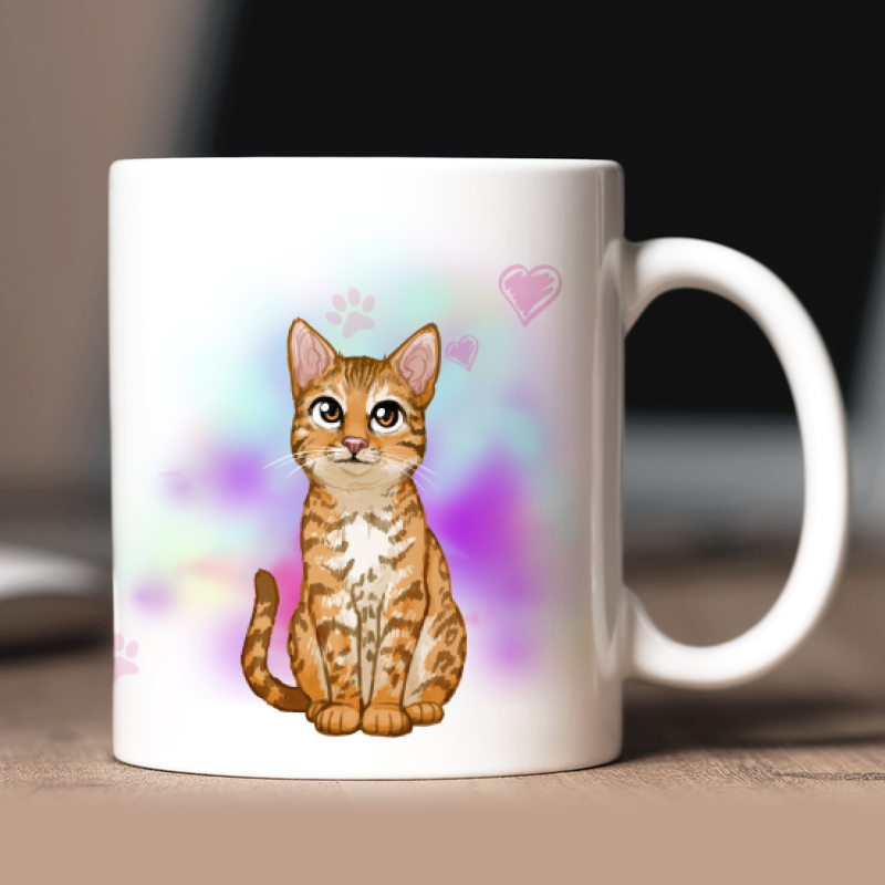 Personalized  Bengal mug with avatar and custom text