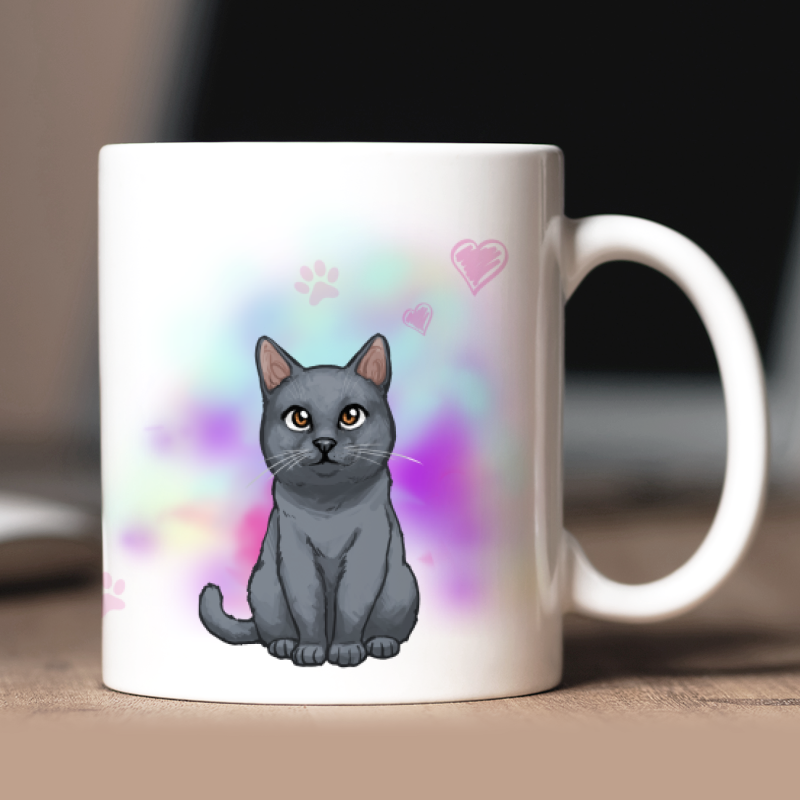 Personalized  Chartreux mug with avatar and custom text