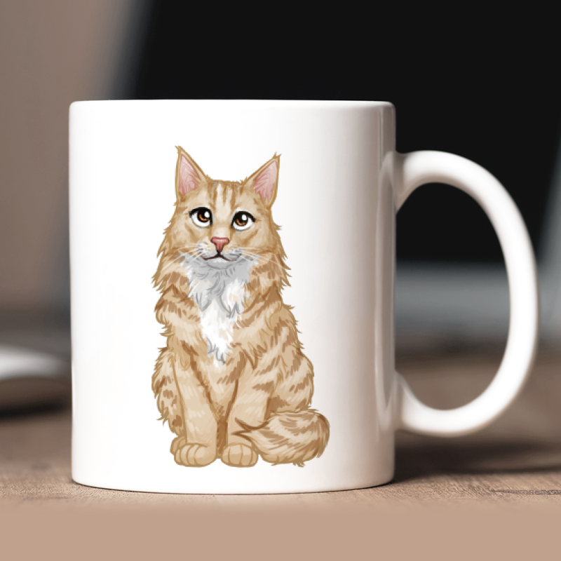 Personalized Maine Coon mug with avatar and custom text