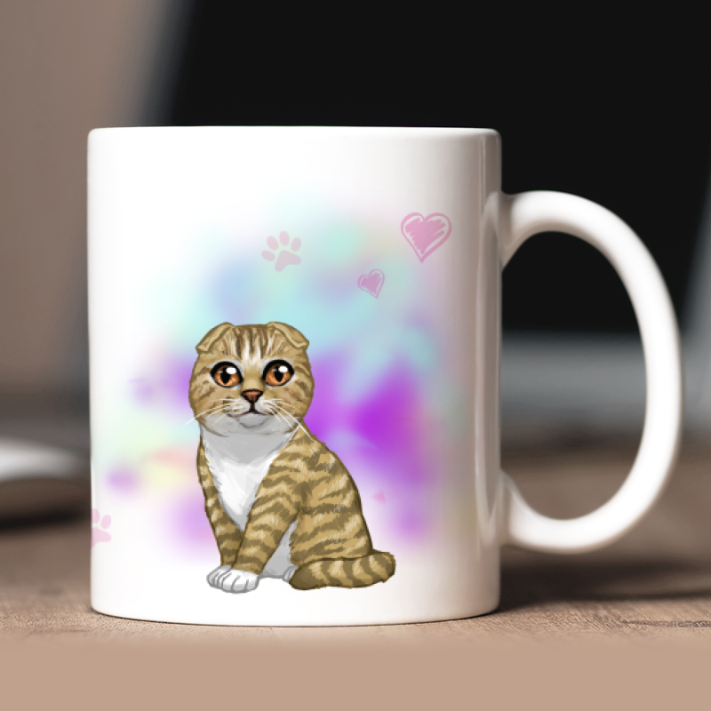 Personalized  Scottish Fold mug with avatar and custom text