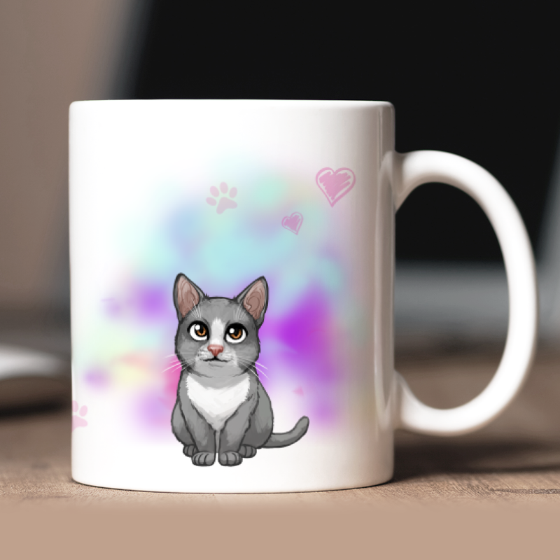 Personalized Short-haired Munchkin mug with avatar and custom text