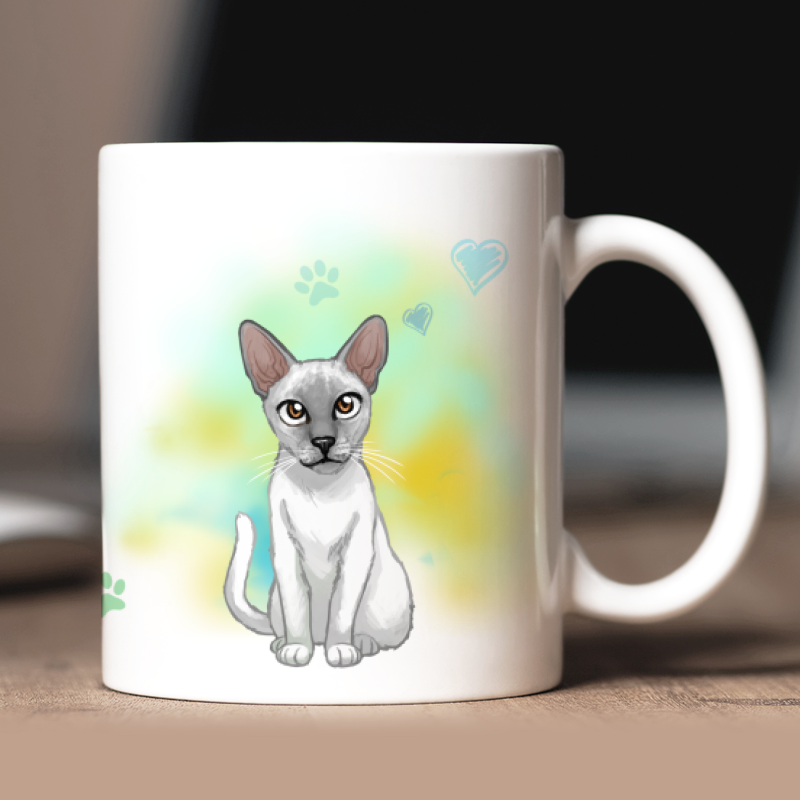 Personalized Siamese mug with avatar and custom text