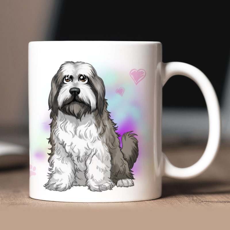 Personalized Bearded Collie mug with avatar and custom text