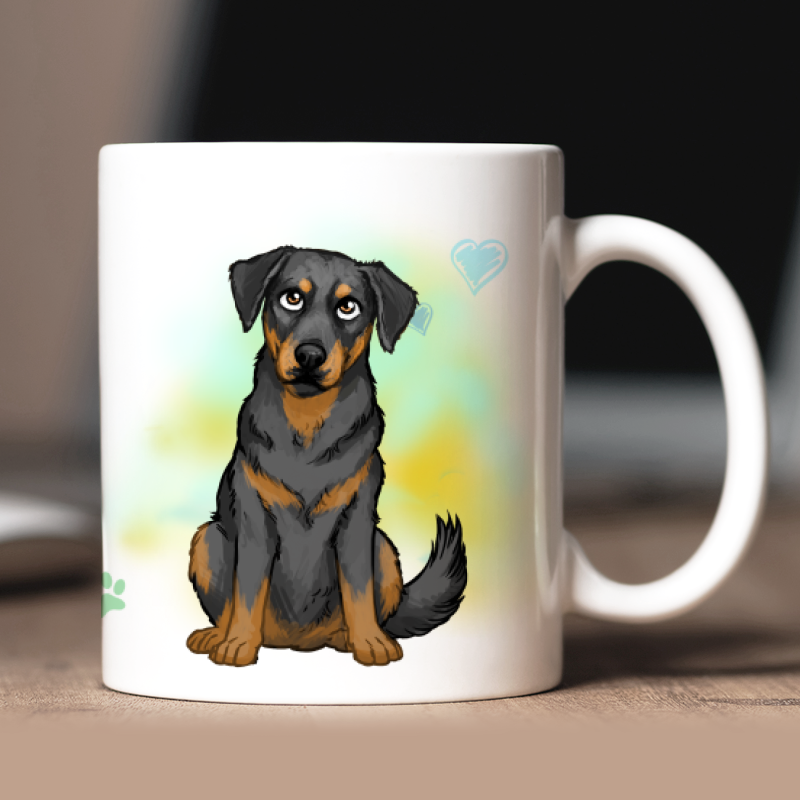 Personalized Beauceron mug with avatar and custom text
