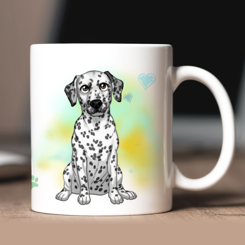 Personalized Dalmatian mug with avatar and custom text