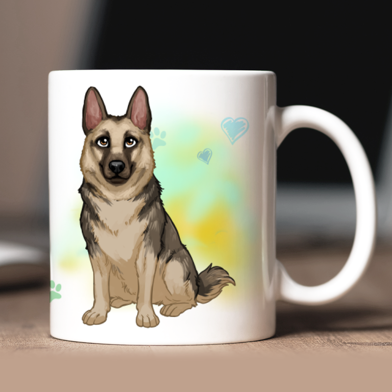 Personalized German Shepherd mug with avatar and custom text