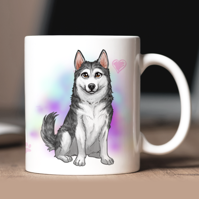 Personalized Husky mug with avatar and custom text