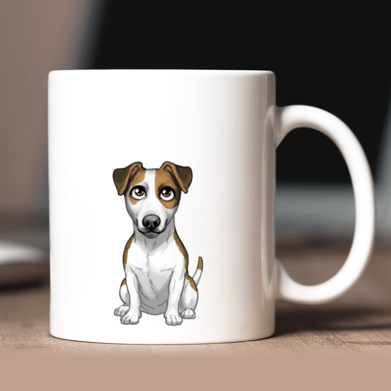 Personalized jack russel terrier mug with avatar and custom text