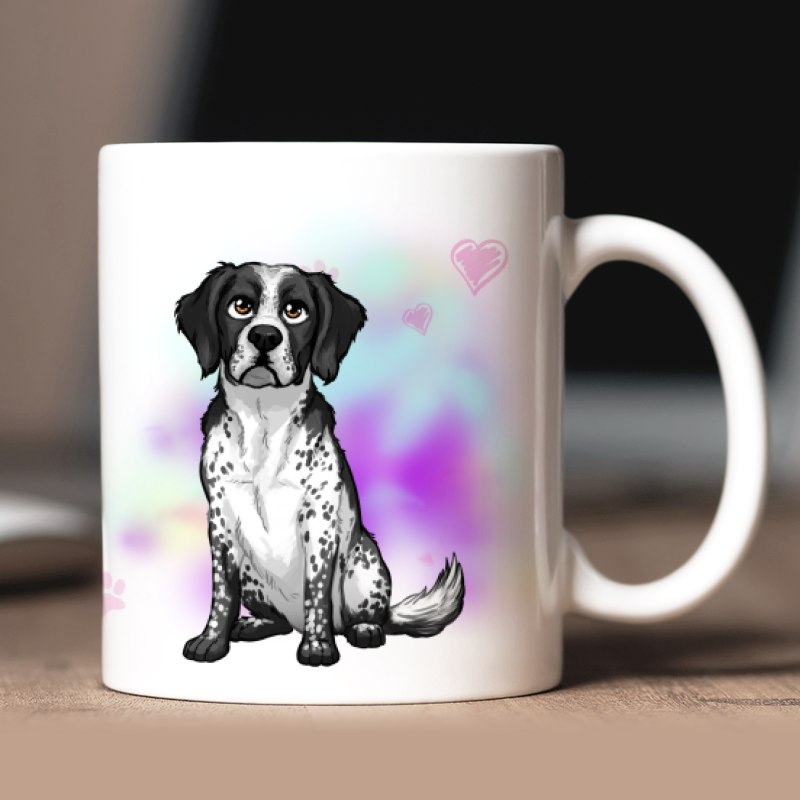 Personalized Épagneul breton mug with avatar and custom text