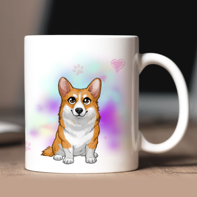 Personalized Pembroke Welsh Corgi mug with avatar and custom text