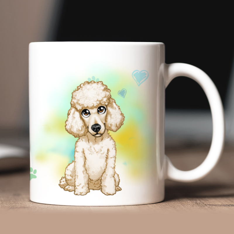Personalized Poodle mug with avatar and custom text