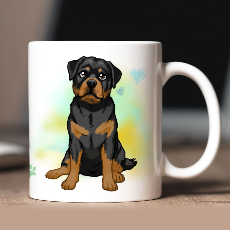 Personalized Rottweiler mug with avatar and custom text