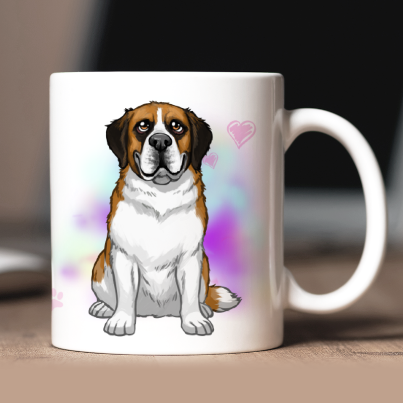 Personalized Saint Bernard mug with avatar and custom text