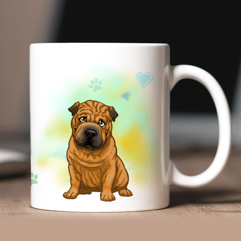 Personalized Sharpei with avatar and custom text