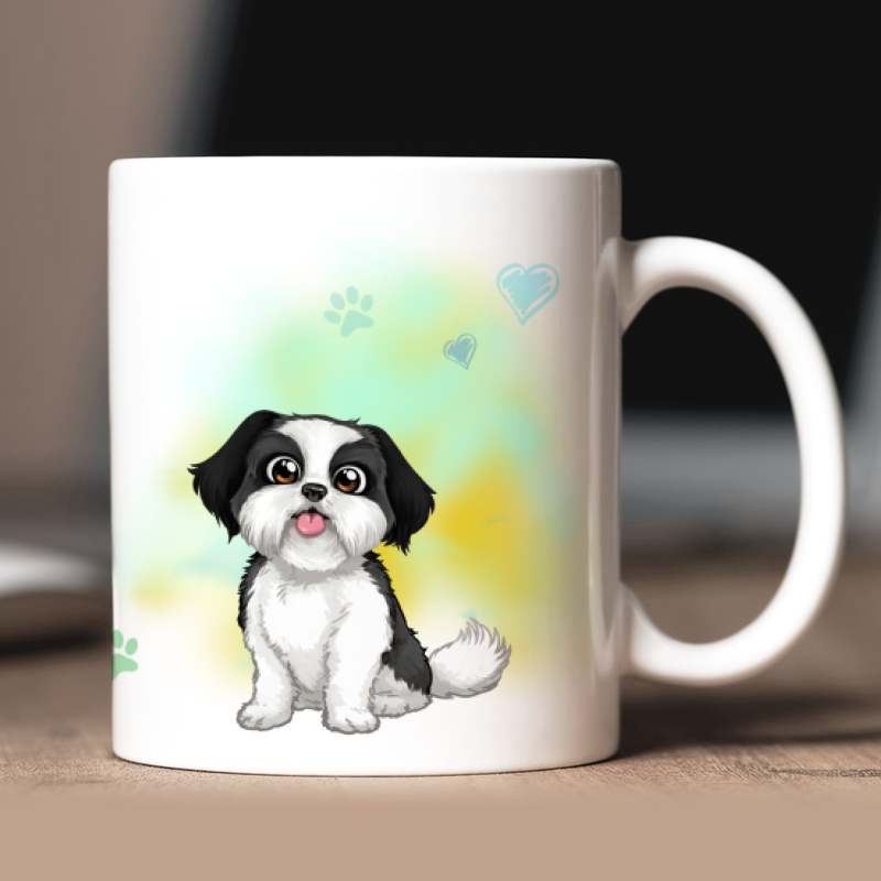 Personalized Shih-tzu with avatar and custom text
