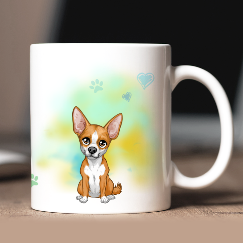 Personalized Smooth Coat Chihuahua  mug with avatar and custom text