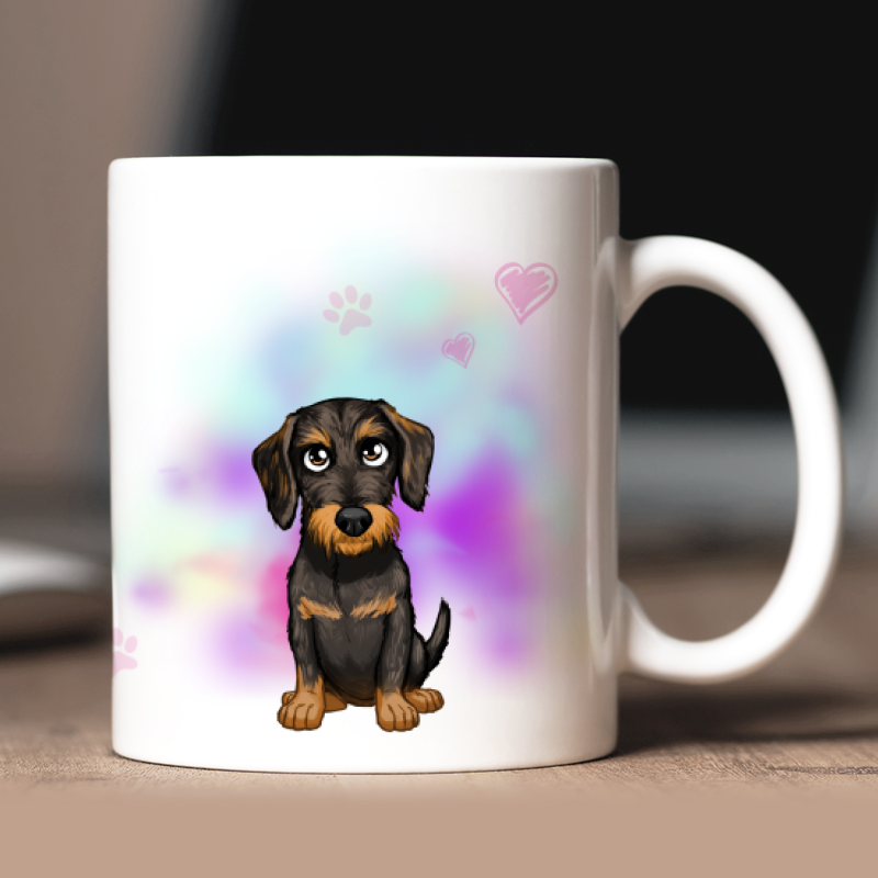 Personalized Wire-haired Dachshundmug with avatar and custom text