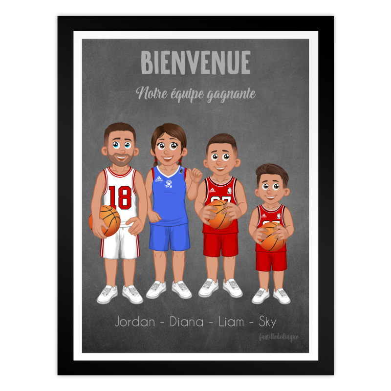 Personalized family basketball poster
