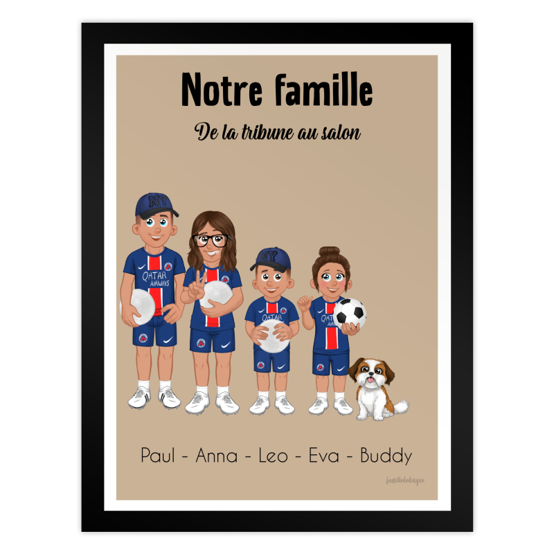 Custom Family Poster in PSG Colours – PARIS Football Fans