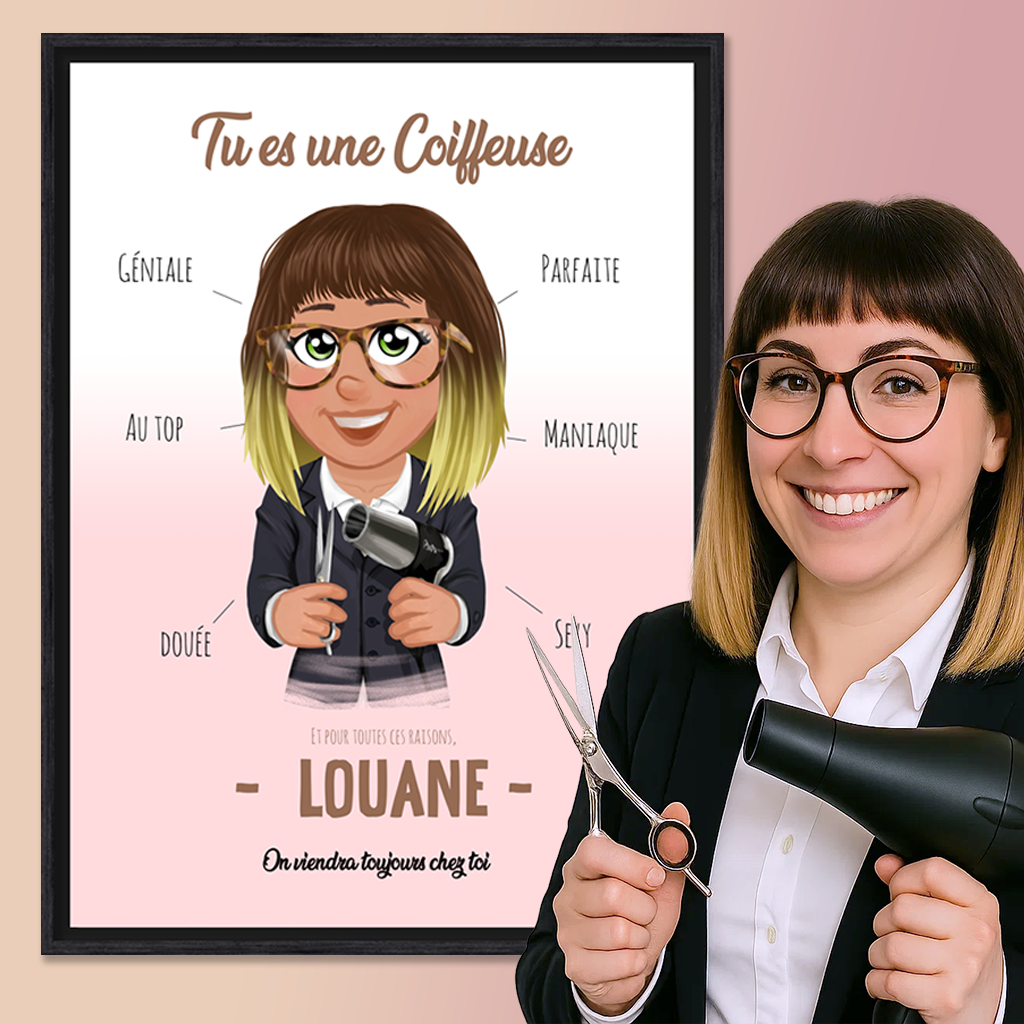 customised poster - hairdresser-gift decoration for hairdressing salons