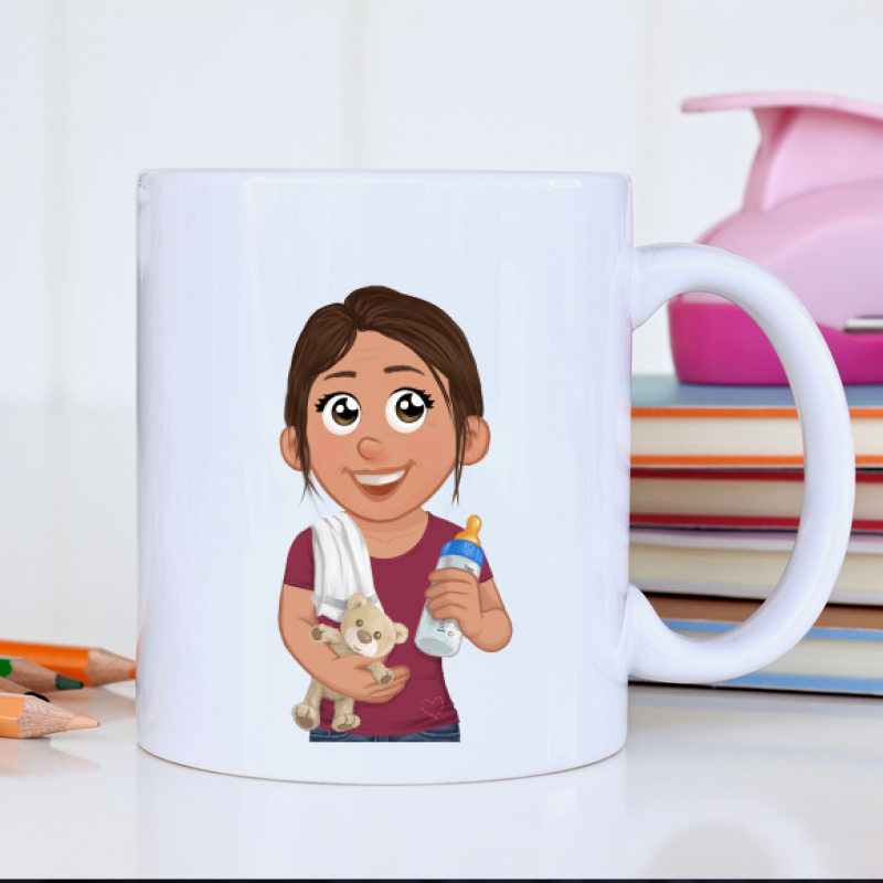 Personalised avatar mug for nanny – original gift from our crazy family