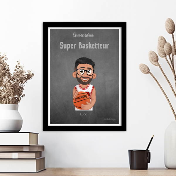 Personalisierte Basketball-Poster mit Avatar, Titel und Name