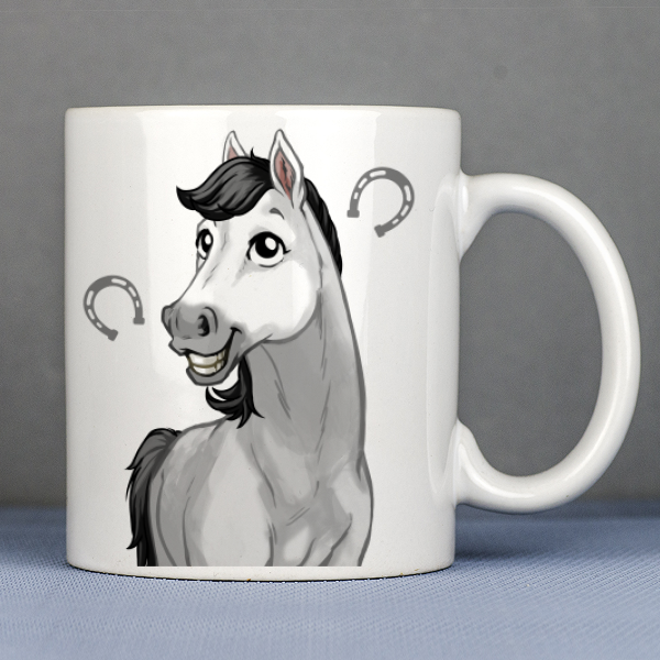 Personalized white Horse Mug