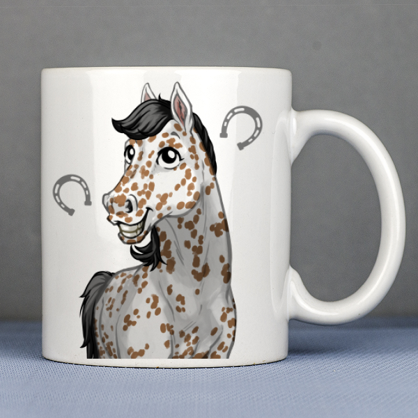 Personalized spotted white Horse Mug