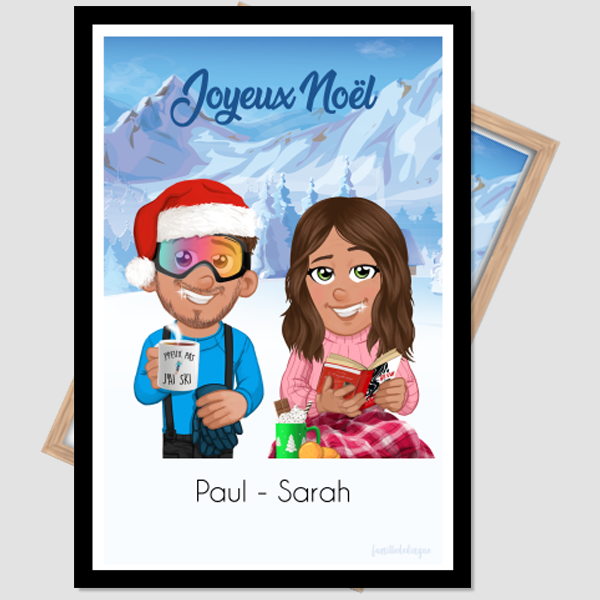 Personalised Christmas Couple Poster
